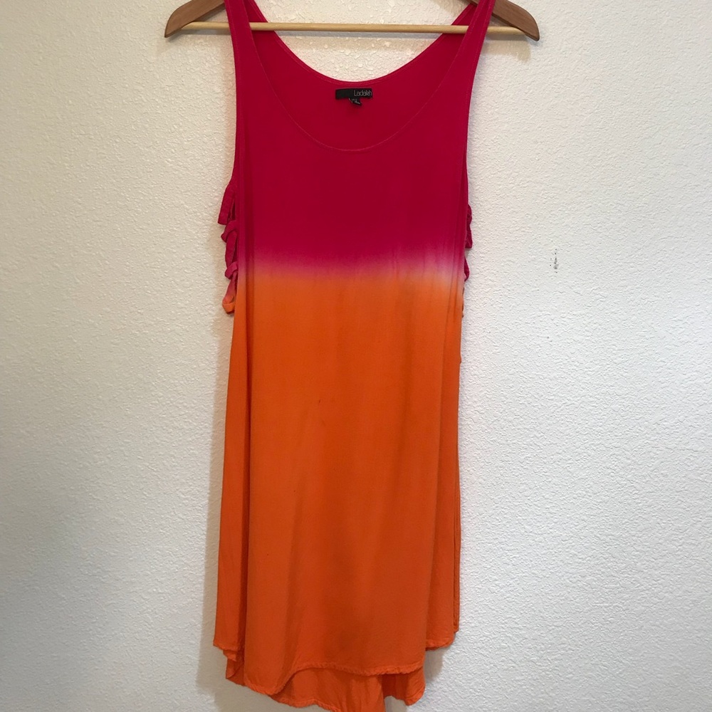 Orange and pink dip dyed dress